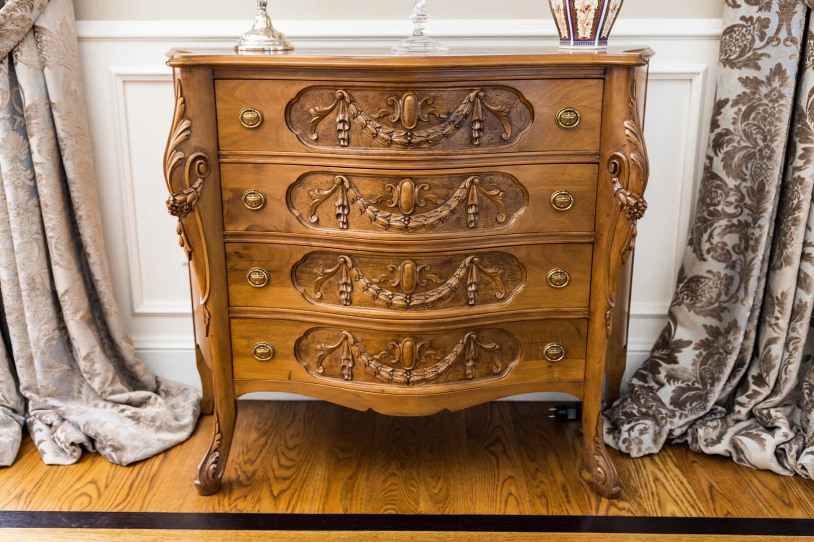 Baroque Carved Chest of Drawers — Full Front View — 2