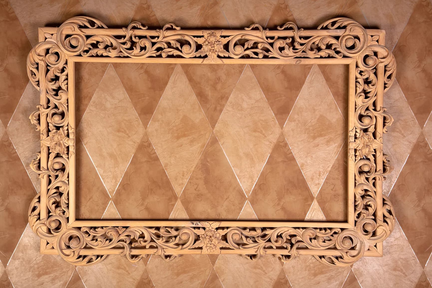 Ornate Baroque Mirror Frame with Acanthus Scrollwork