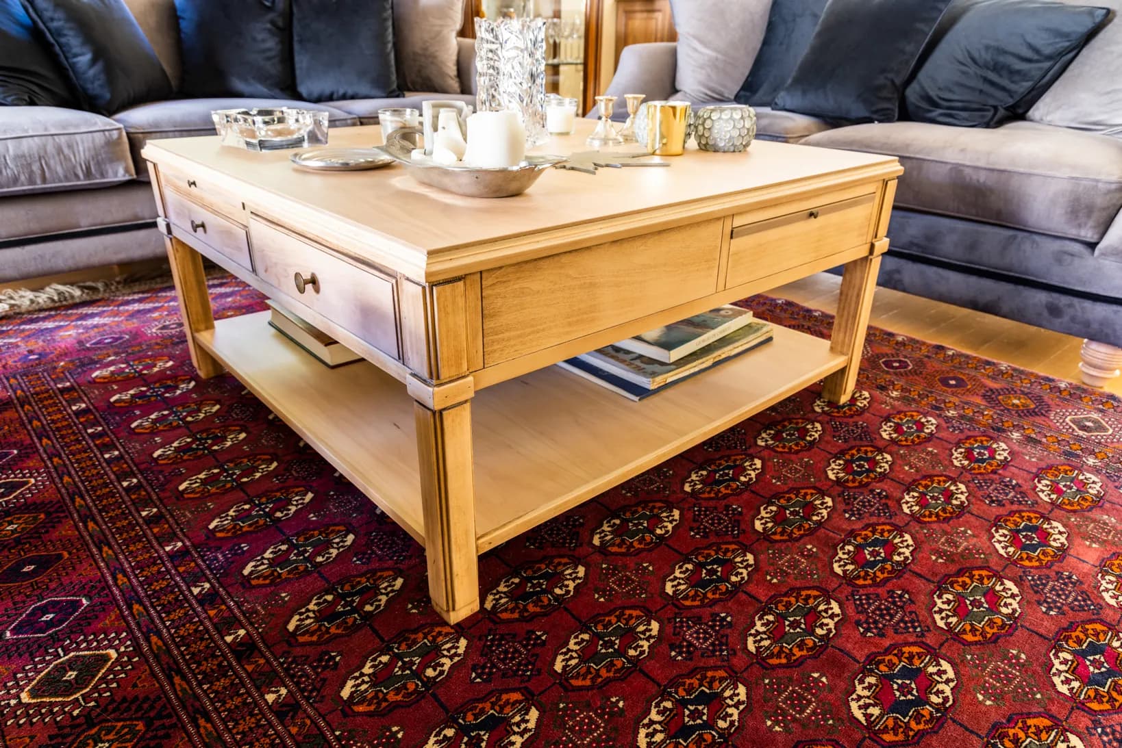 Light Oak Coffee Table in Contemporary Living Room — 2