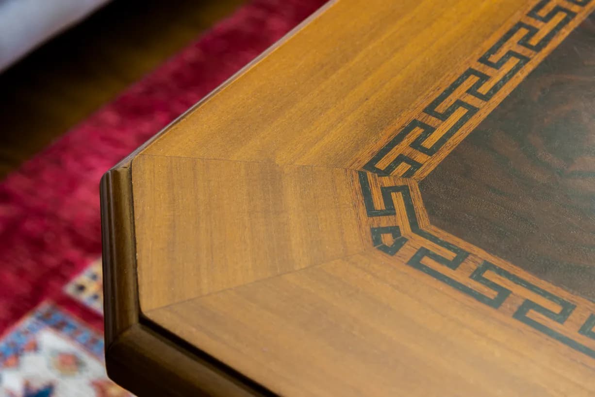 Classical Coffee Table with Greek Key Inlay — 4