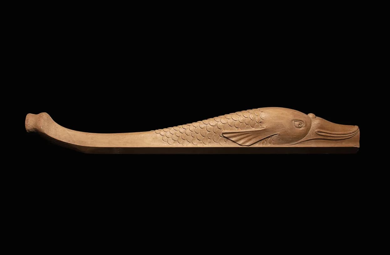 Carved Dolphin Furniture Leg - Front View — 2