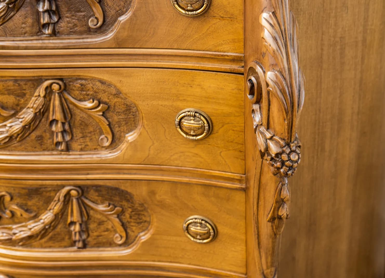 Baroque Carved Chest of Drawers — Full Front View — 4
