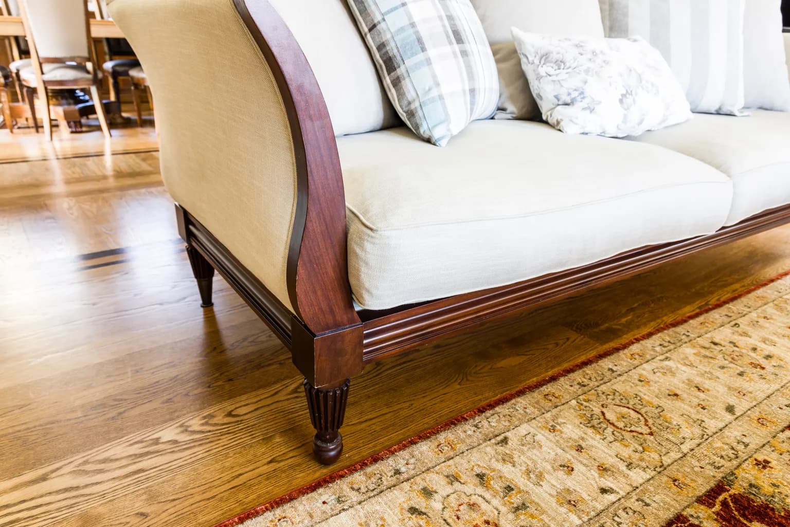 Regency-Style Sofa with Mahogany Show-Wood Frame — 2