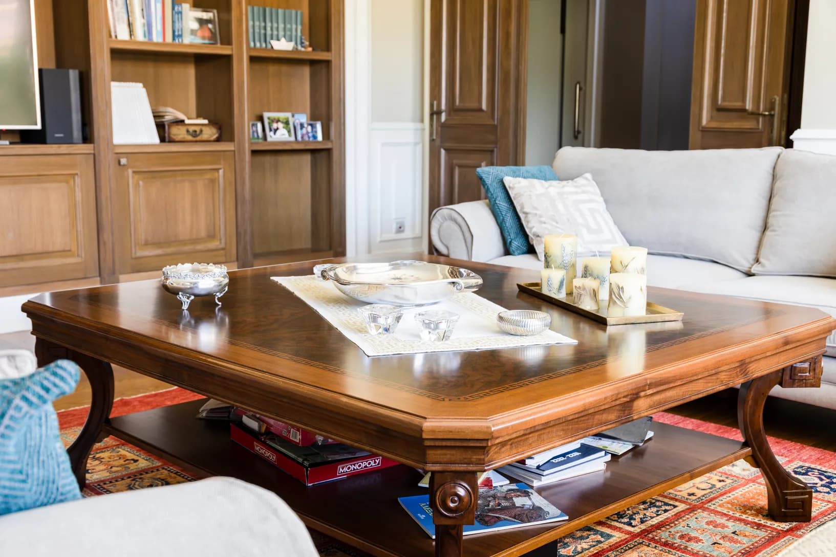Classical Coffee Table with Greek Key Inlay — 3