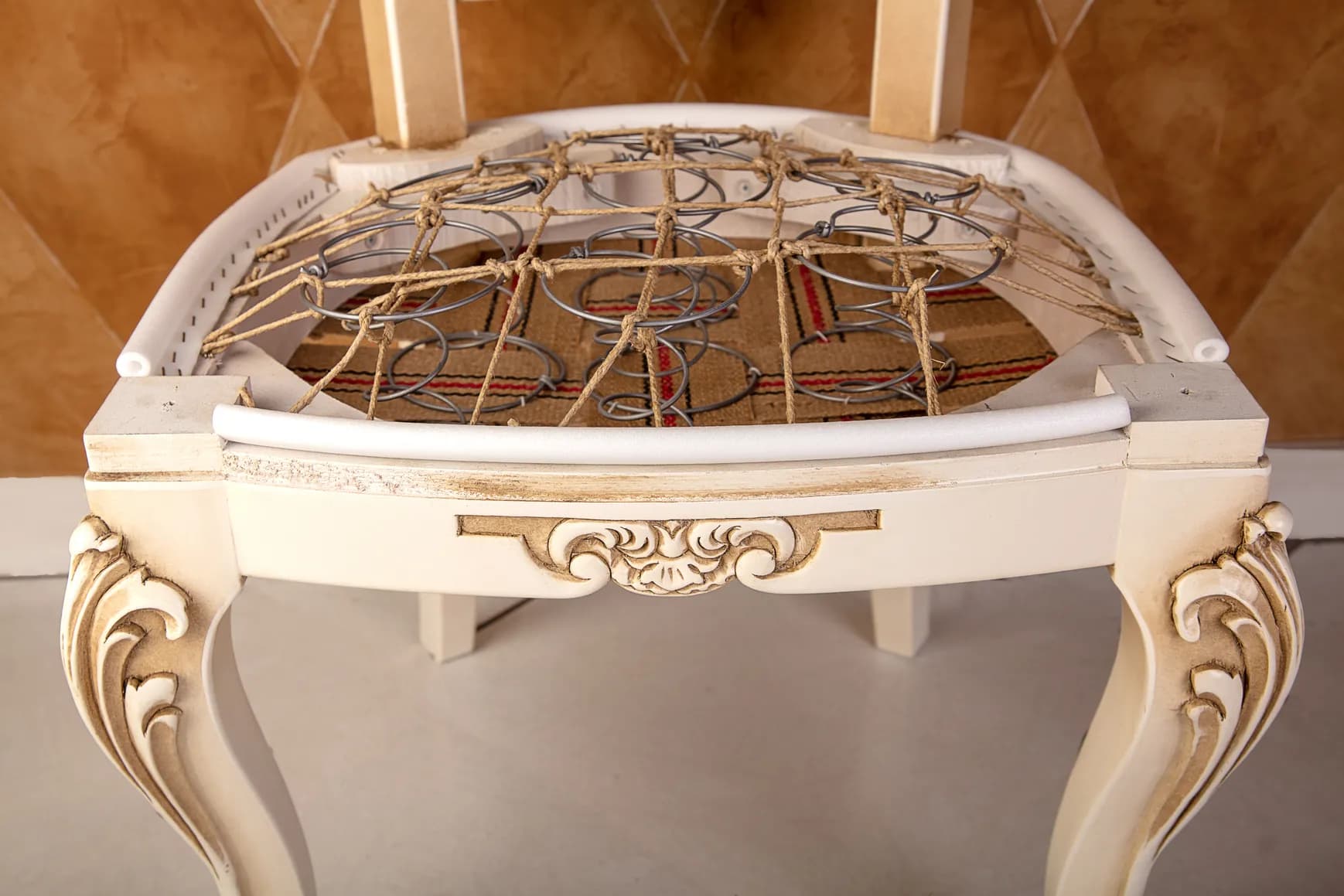 Louis XV Chair Frame with Traditional Spring Upholstery Base