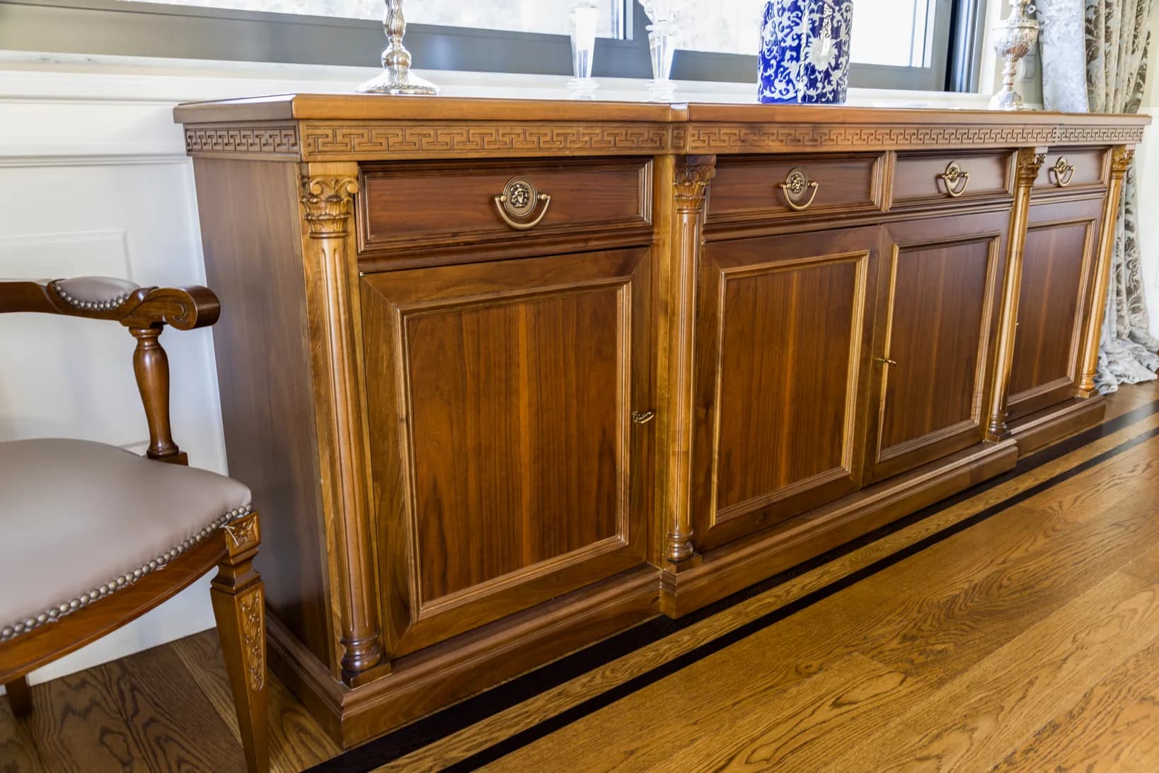 Neoclassical Sideboard with Greek Key Frieze