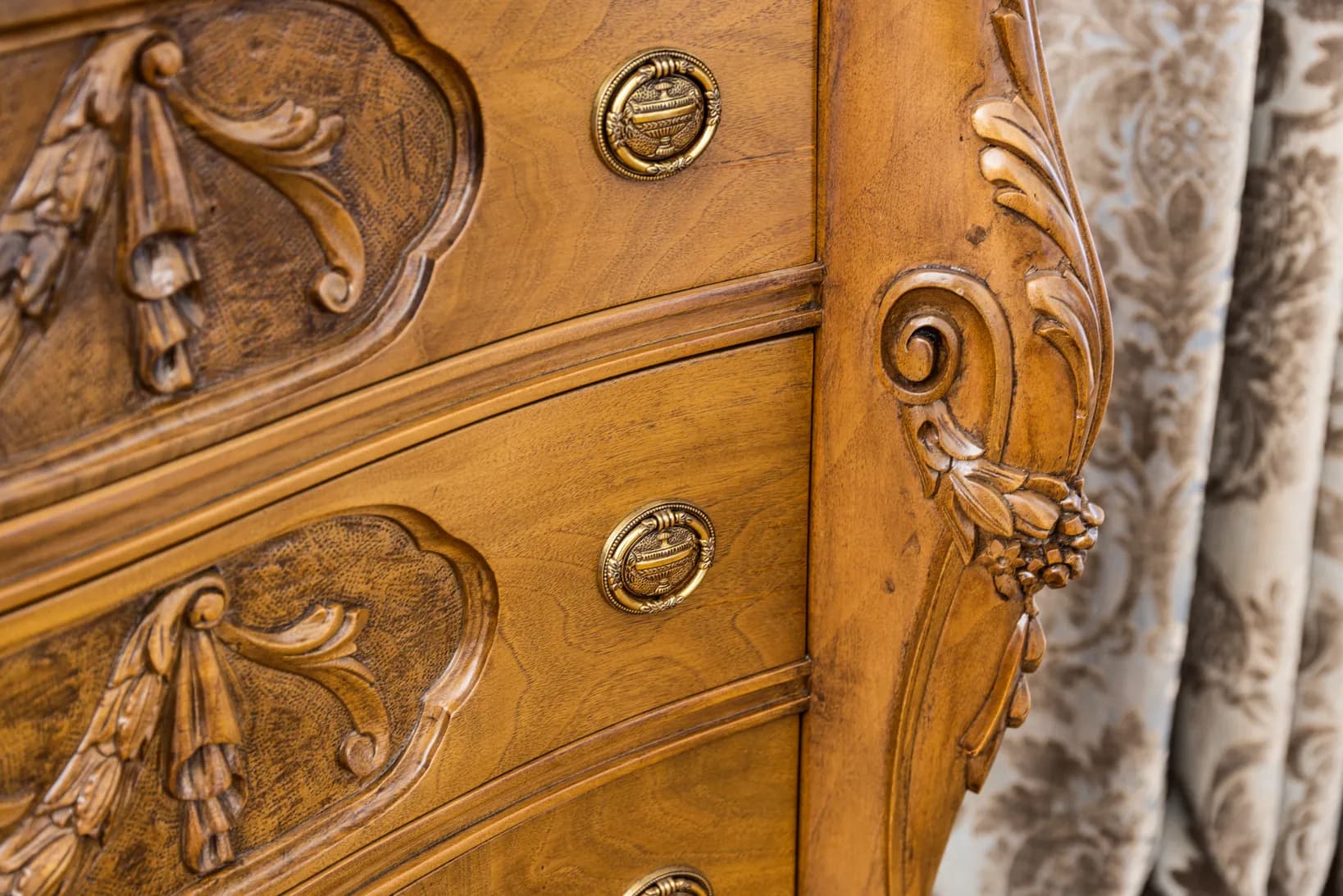 Baroque Carved Chest of Drawers — Full Front View — 3