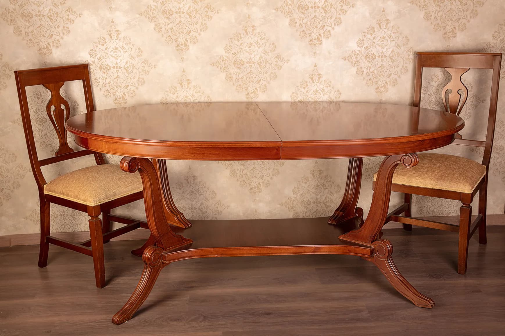 Classical Oval Dining Table with Chairs