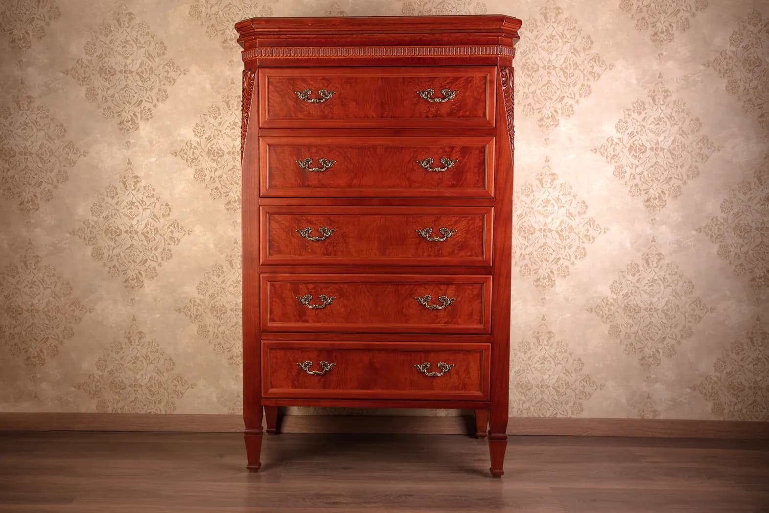 Neoclassical Five-Drawer Tall Chest — 1