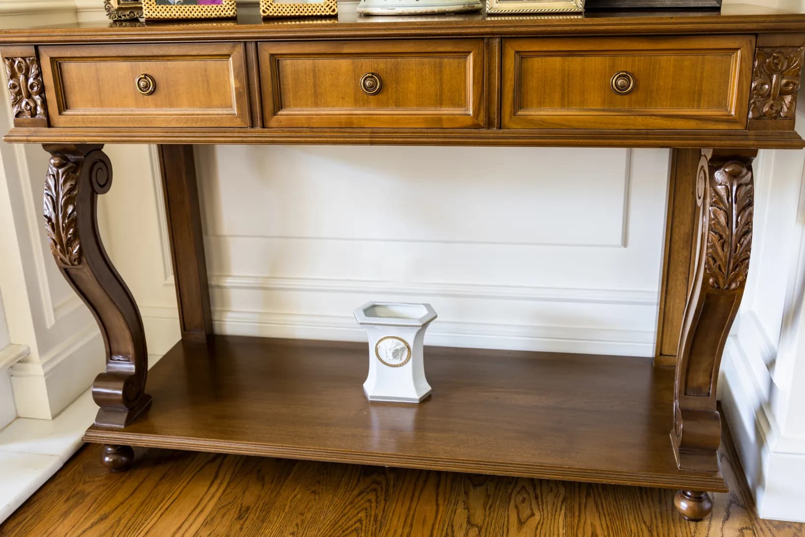 Console Table with Acanthus Scroll Legs